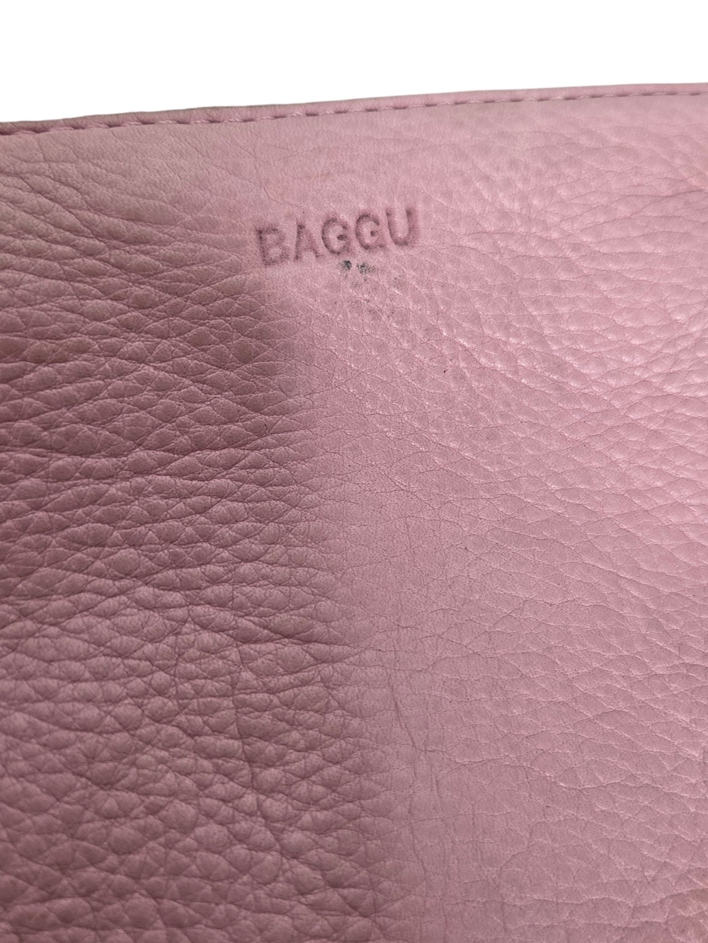 BAGGU Pink Leather Large U Pouch - Picture 7 of 11
